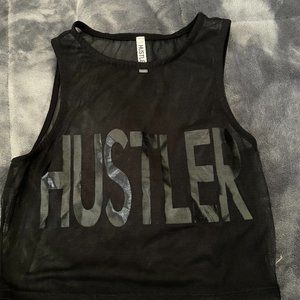 HUSTLER mesh black top